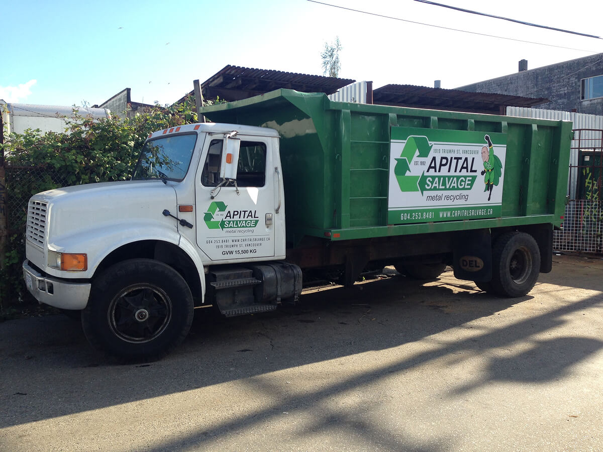 A Capital Salvage truck ready for pick-ups of your scrap metal